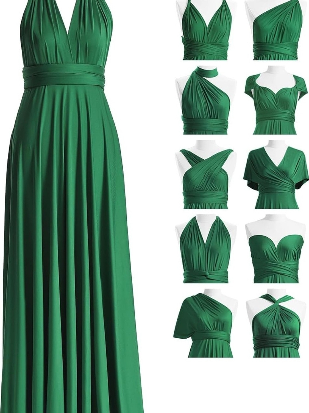 Convertible Green Women’s Multiway Formal Dress